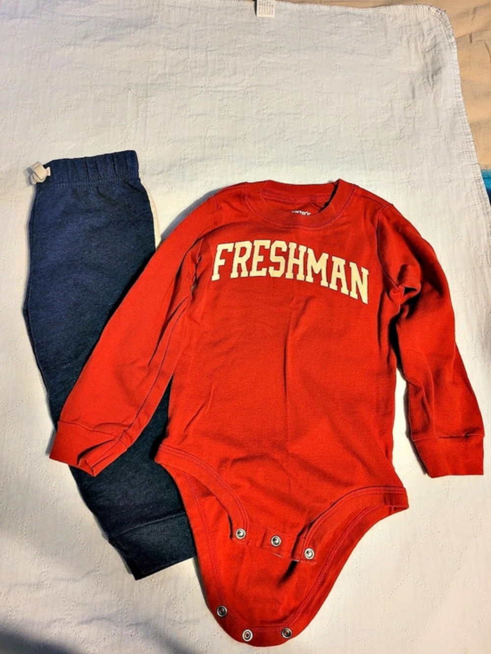 Carter's Baby Boy 2-Piece Freshman Long-Sleeve Bodysuit & Pull-On Pant Set